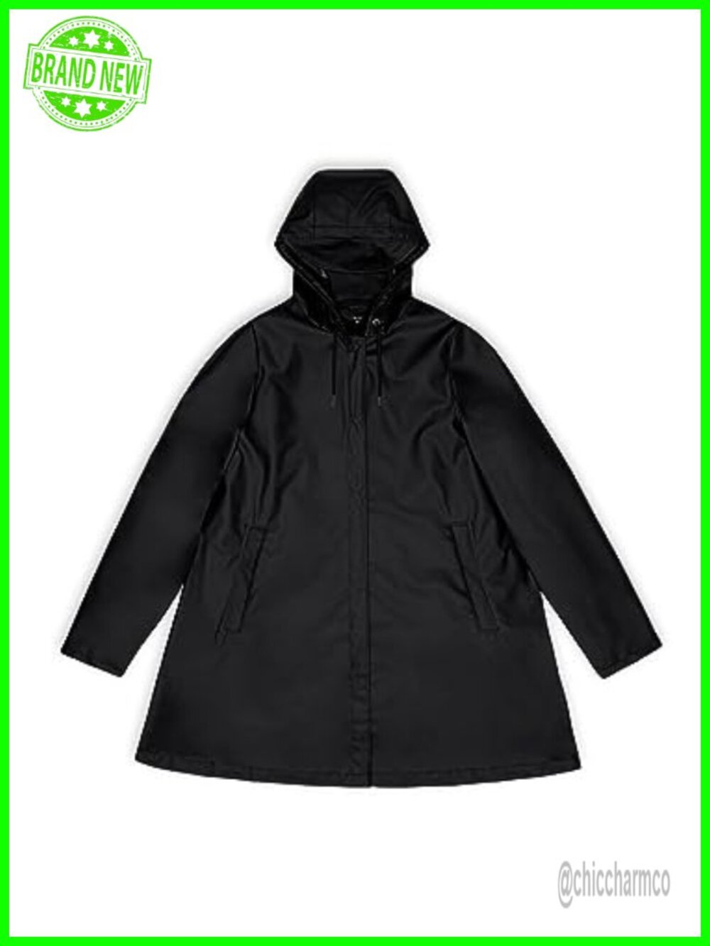 Waterproof A-Line Raincoat Hood Storm Flap PU Welded Seams Windproof